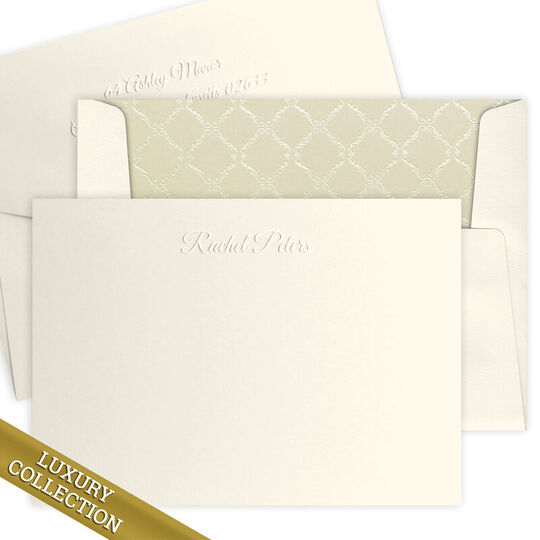 Luxury Rachel Flat Note Card Collection - Embossed